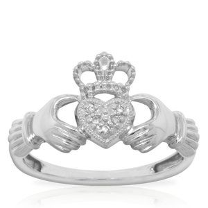 Claddagh Diamond Ring 14K